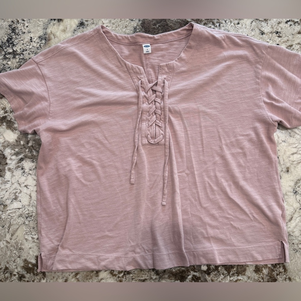 Old Navy Pink Lace-Up Top